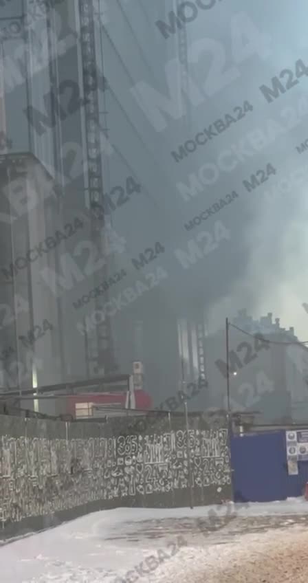 Skyscraper on Fire in Moscow City