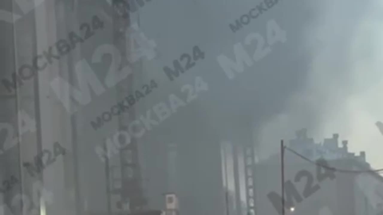 Skyscraper on Fire in Moscow City