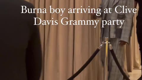 Burna Boy Arriving At Clive Davis Grammy Party / Black Willy Wonka /Legend Already Made