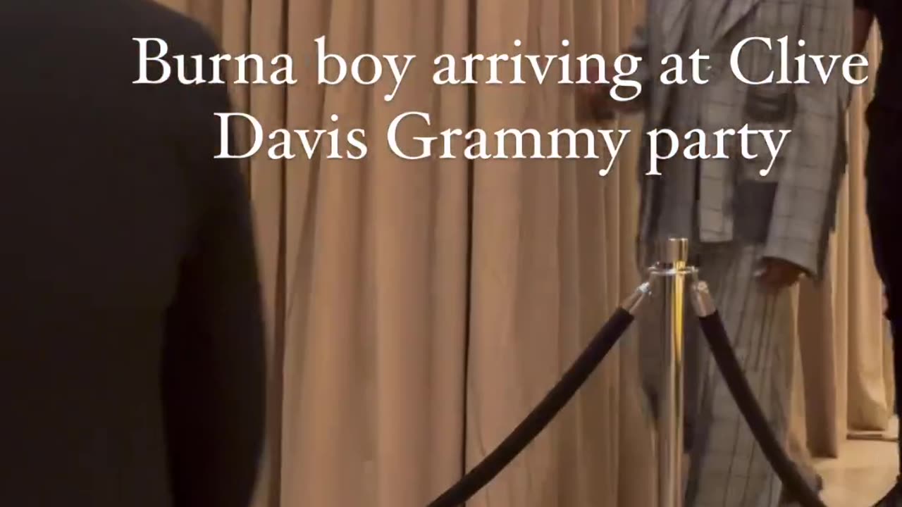 Burna Boy Arriving At Clive Davis Grammy Party / Black Willy Wonka /Legend Already Made