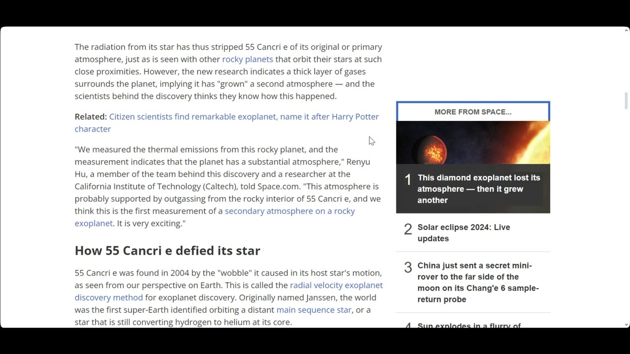 a diamond world grew another atmosphere, maybe