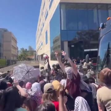 San Diego:* Police are dispersing a pro-Palestinian demonstration