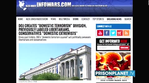 Alex Jones: DOJ Created Domestic Terrorism Division For Libertarians & Conservatives - 10/16/15