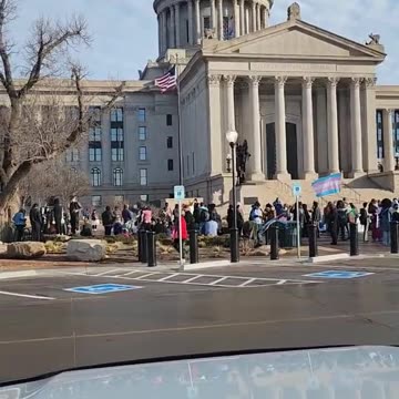 Transgender-rights demonstrators gather outside Oklahoma legislature