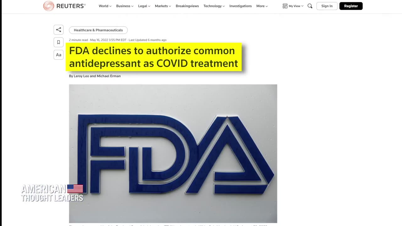 Another Covid treatment suppressed - fluvoxamine