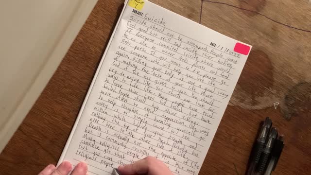 Page 7 of BOOK TWO - SUBJECTS OF LIFE being written