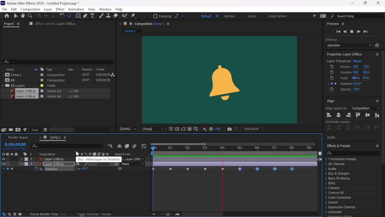 Notification Bell Icon Animation in Adobe After Effects