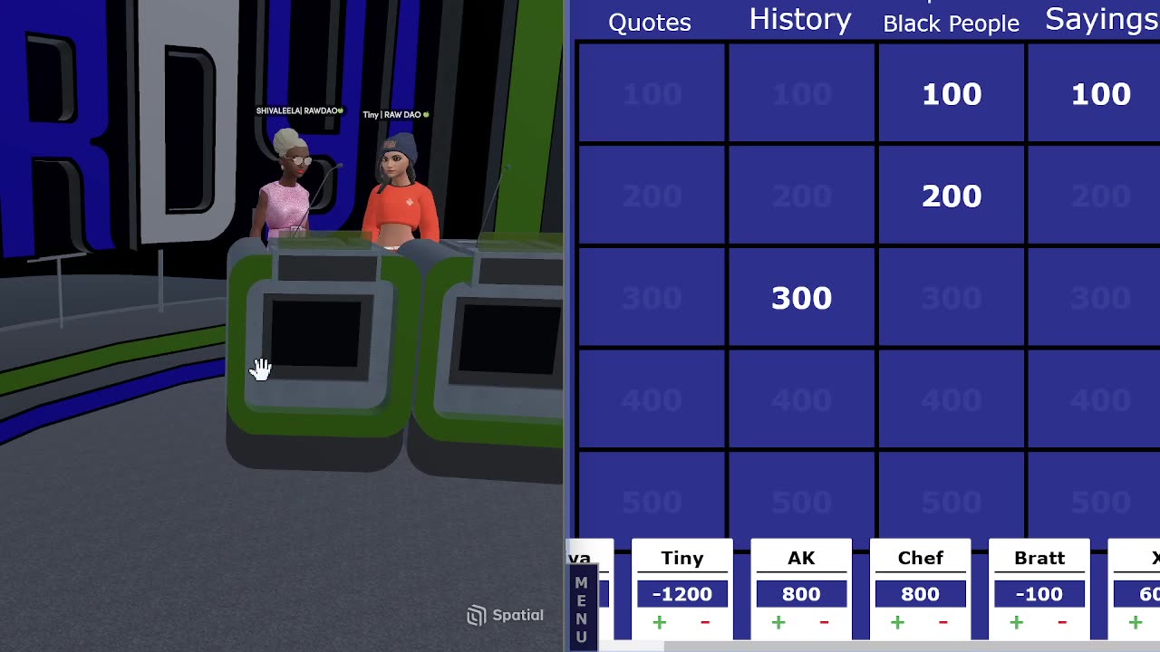 RAW Game night [Jeopardy] in the metaverse