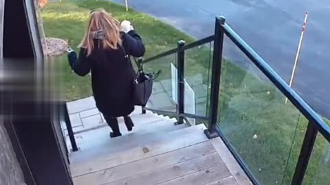 Awkward falling on the stairs