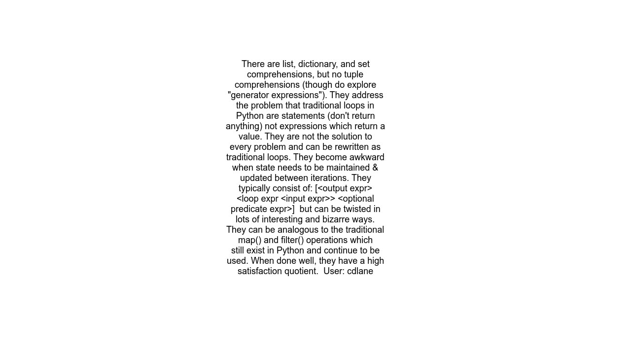 What does quotlist comprehensionquot and similar mean How does it work and how can I use it