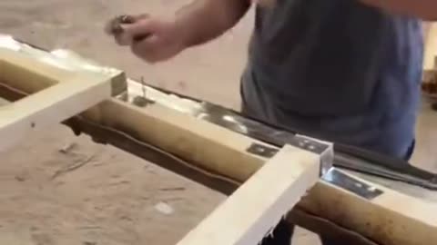 Funny people, this guy is bustin some rhythm and nails with his hammer