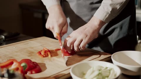 Red peppers preparation