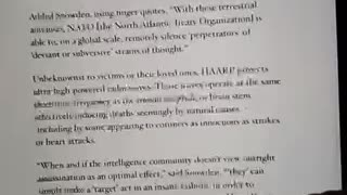 Snowden, who now holds Russian citizenship, reveals HAARP's assassination program.