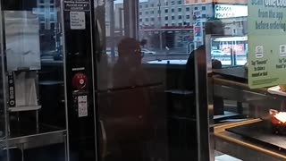 Unhappy crazy customer. 💥At the golden arches, McDonald's. 🍔