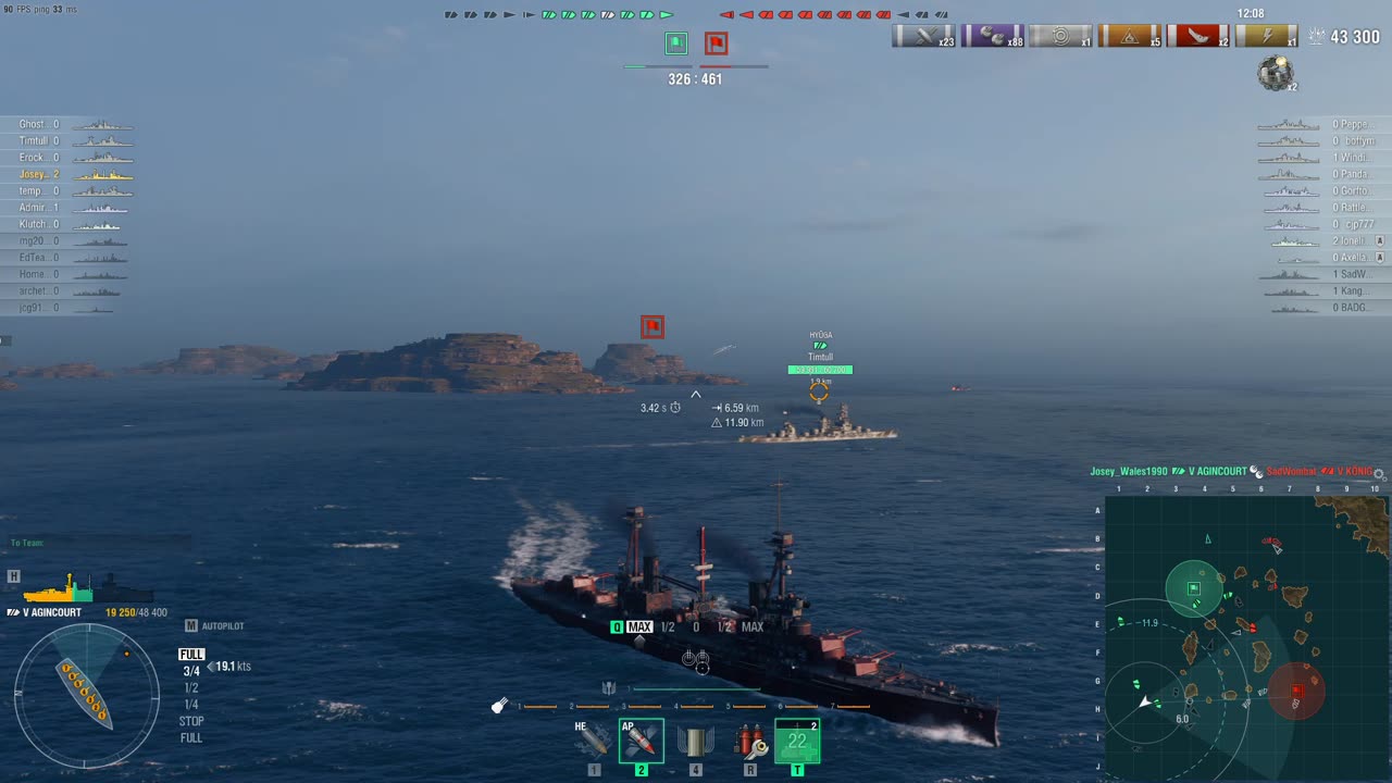 World of Warships HMS Agincourt. Secondary kill