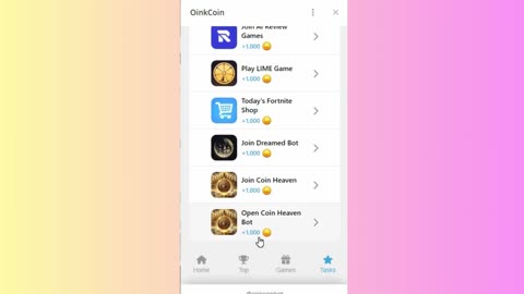 new mining mini app telegram bot oink coin