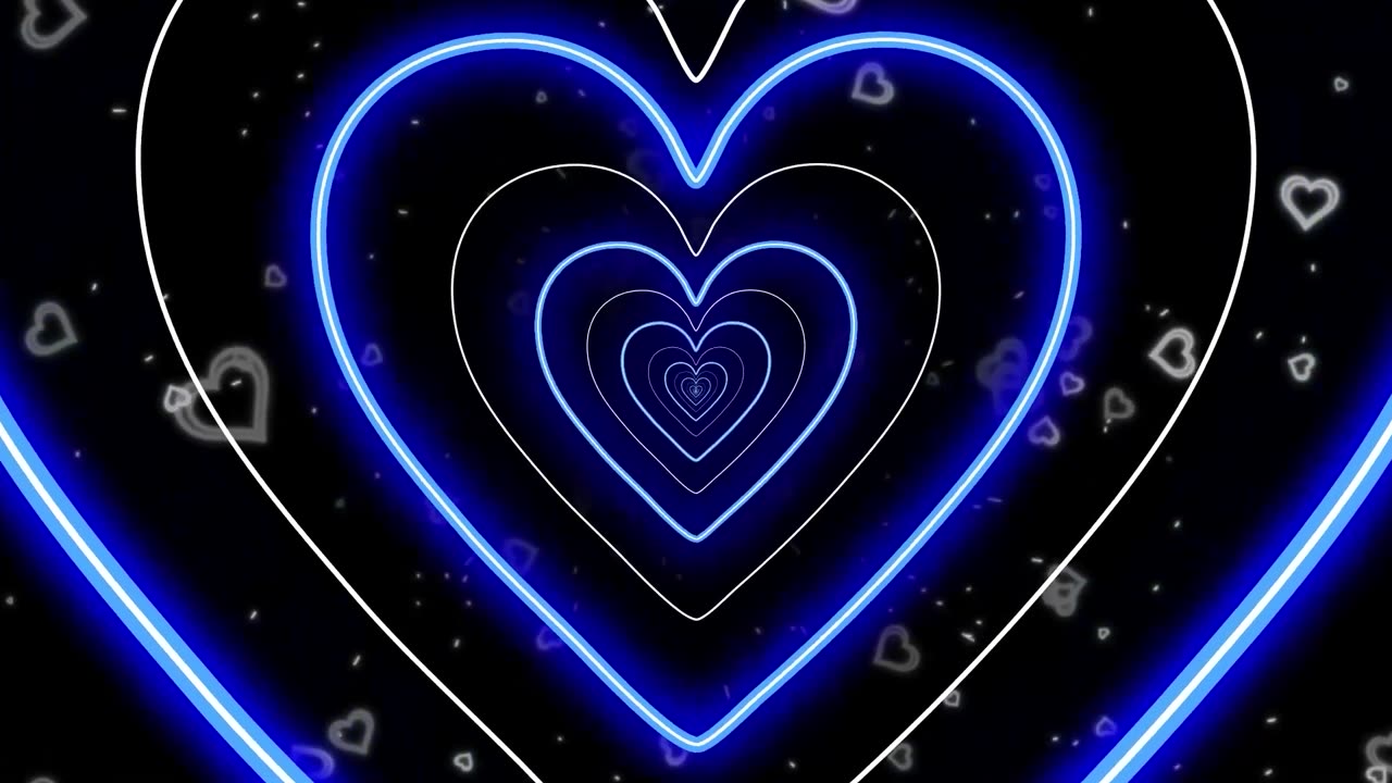 1107. Romantic BLUE LOVE HEART TUNNEL LOOP 💙 1 HOUR TV wallpaper