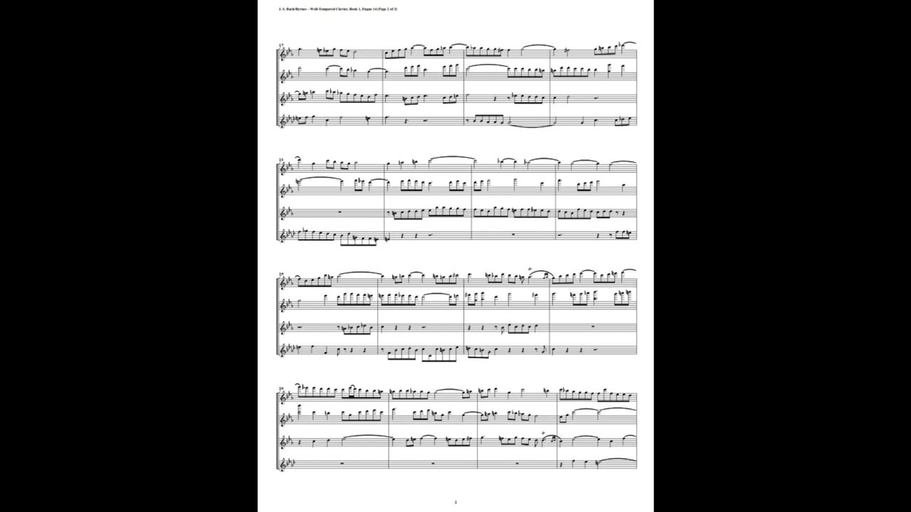 J.S. Bach - Well-Tempered Clavier: Part 1 - Fugue 14 (Flute Quartet)