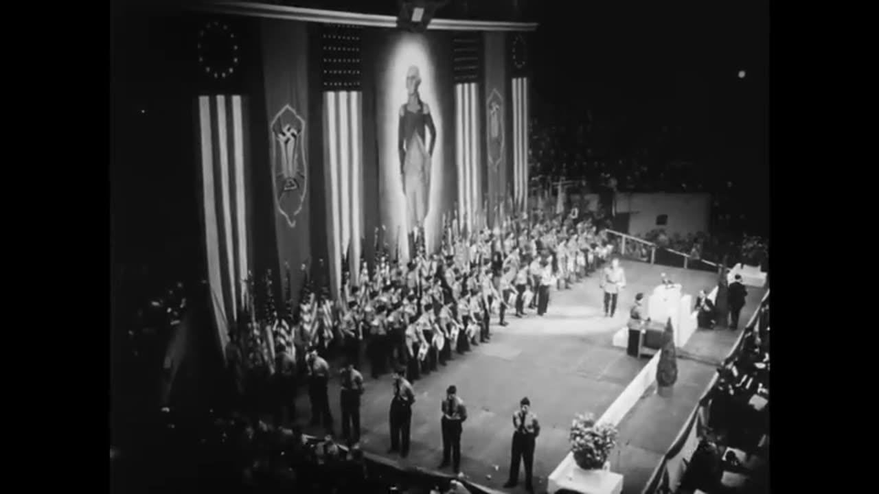 THAT TIME ACTUAL AMERICAN NAZI'S HAD A RALLY AT MADISON SQUARE GARDEN 02/20/1939