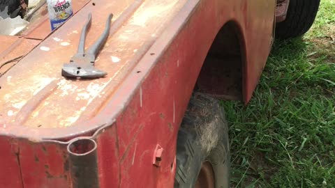 Working on Rusty Red, 1948 CJ2A