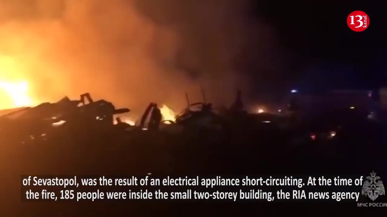 Building with 185 people inside burns down in Crimea - 8 dead