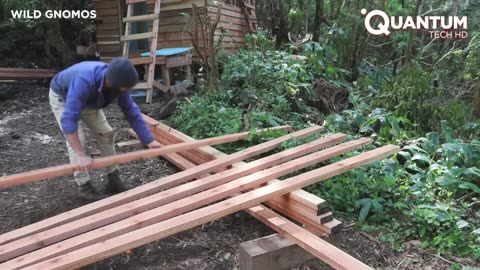 Man Builds WOOD CABIN in Just 15 Days in the Forest for $3000 | by @WildGnomos