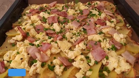 5 potatoes and eggs. Incredible! All neighbors will be asking for this recipe.