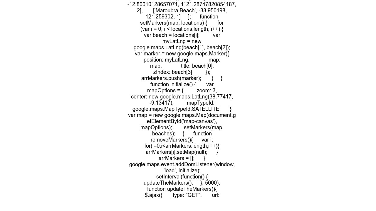 Reload Markers on Google39s Maps API