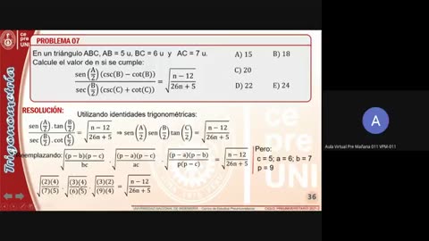 CEPRE UNI 2021 - 2 | SEMANA 14 | TRIGONOMETRÍA S02