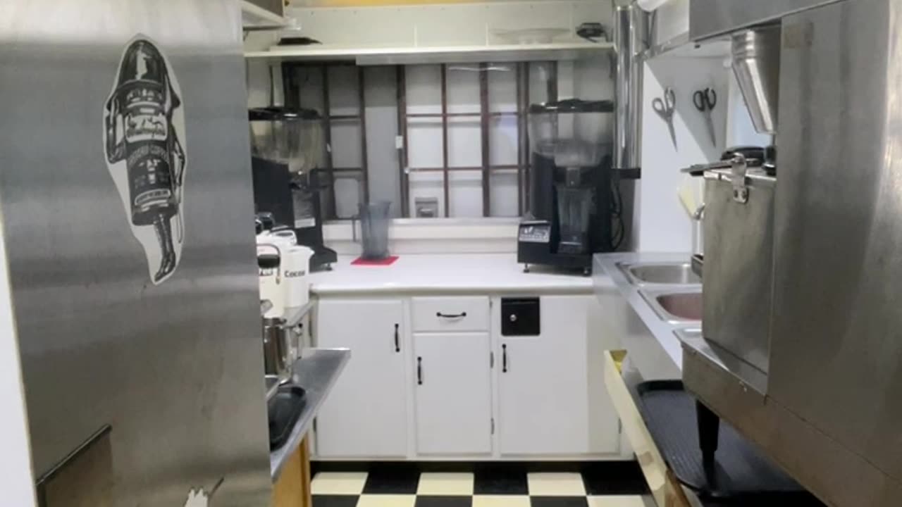 Coffee Drinks Hot, Cold, Blended and Smoothie Concession Vending Trailer Set Up For Use