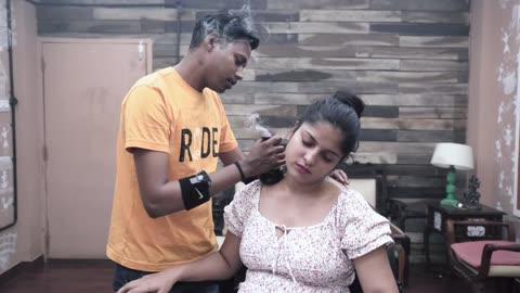 Hot Mustard Oil Moxibustion Shoulder Massage _ Indian Massage
