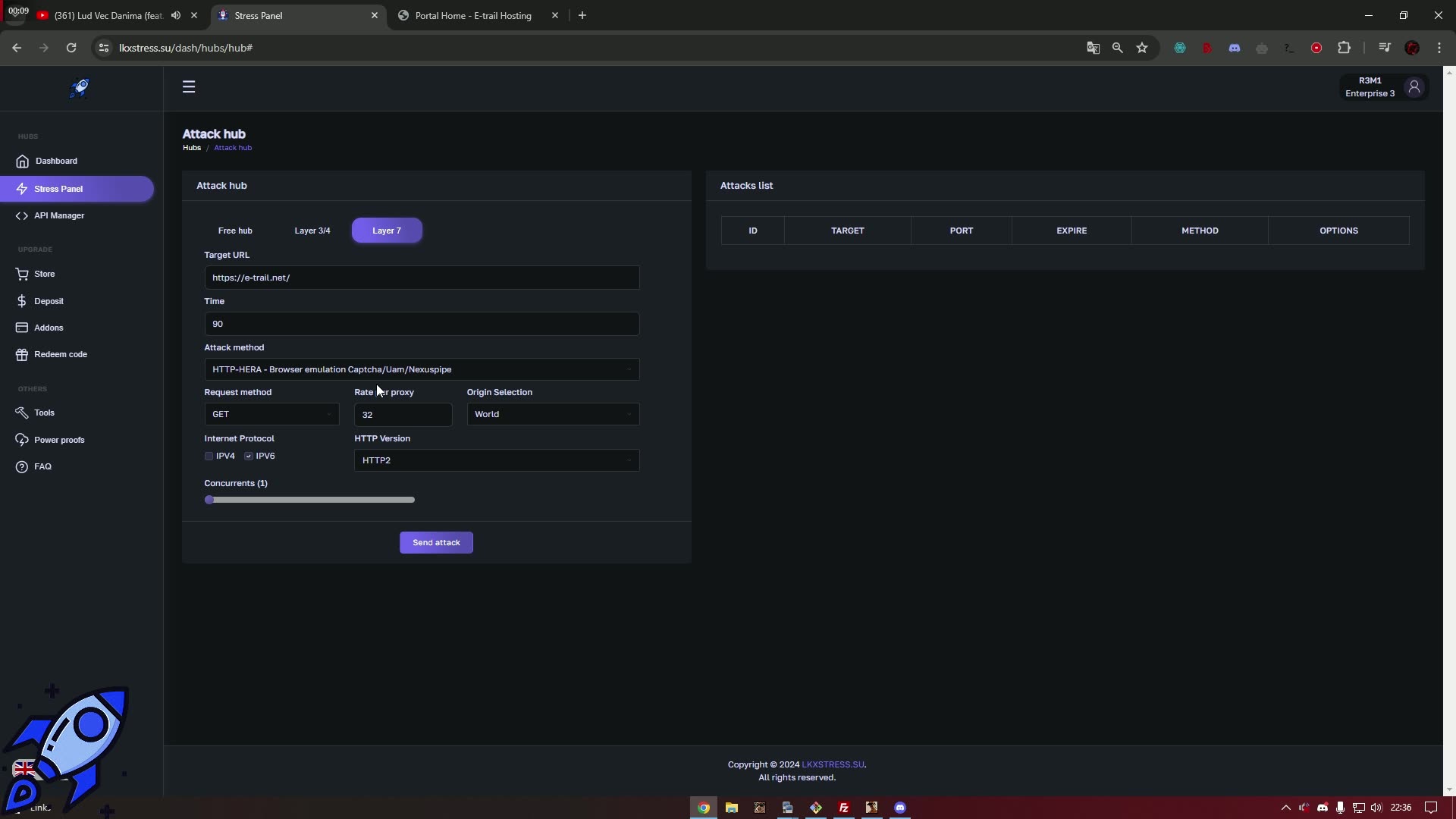 💸 E-Trail captcha + custom firewall protected website down, Unleashing the Power of lkxstress.su 🚀