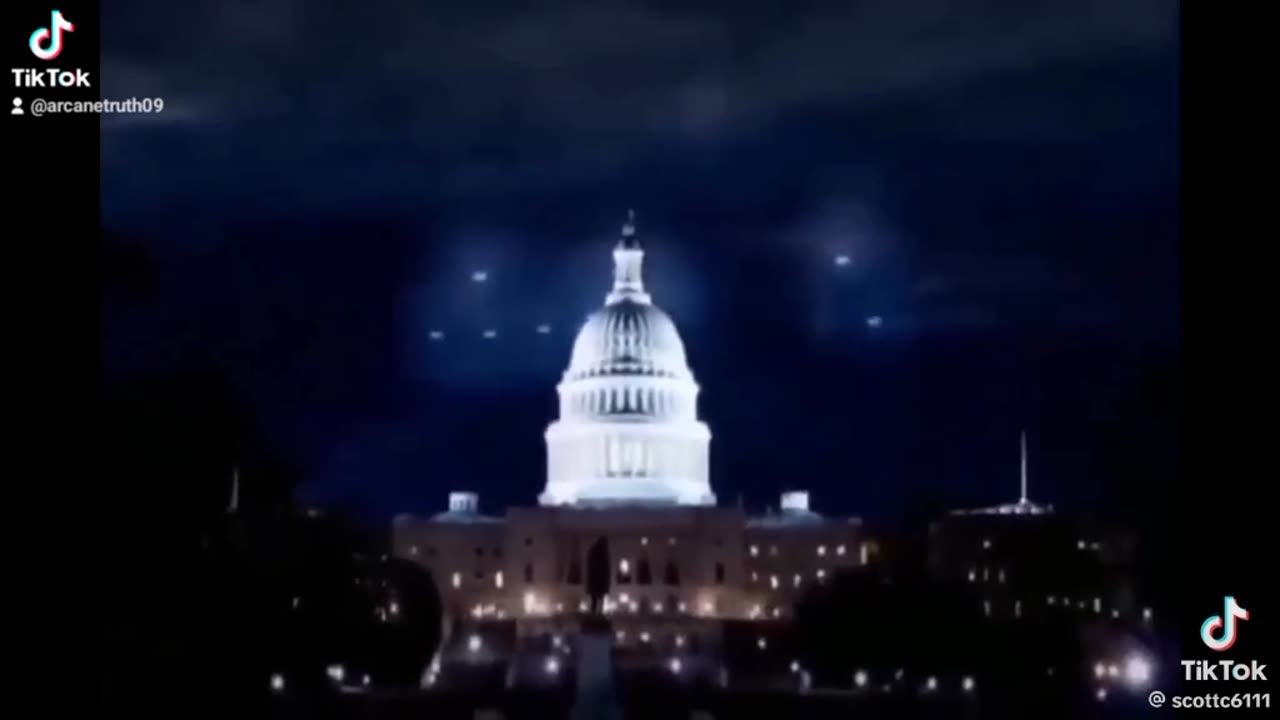 Real footage of the 1952 incident; UFO fleet on top on the white house