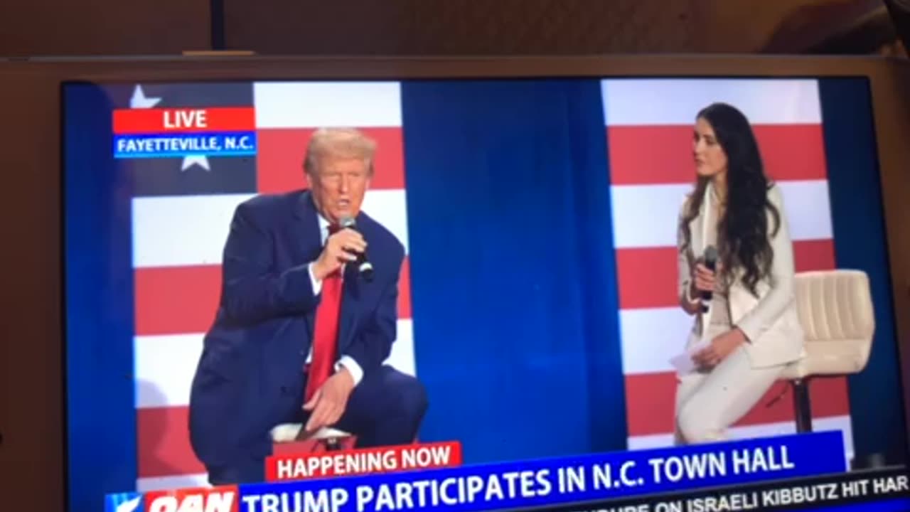 🦅OANN trump participates in townhall Fayetteville NC Friday 07:17 pm