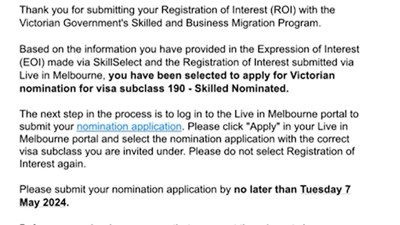 Our client just received an invitation in the Victorian round! AUM Global Migration