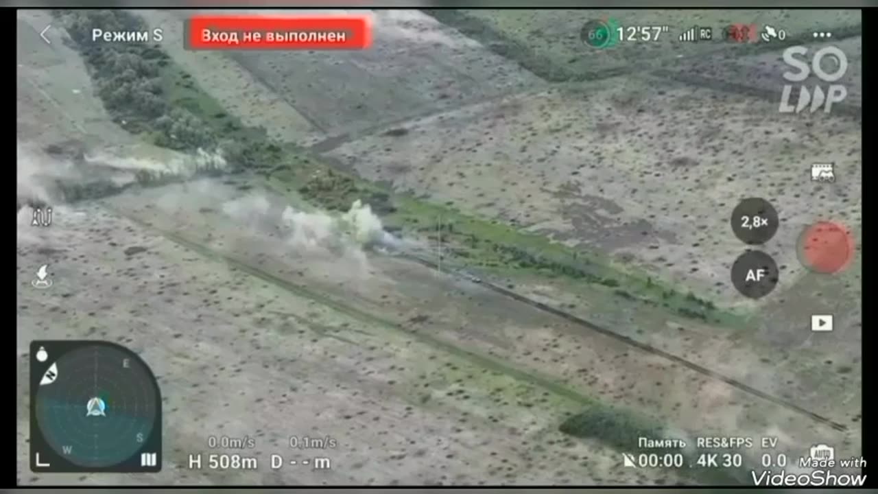 Russian Armored Vehicles Attack a Ukrainian Position Near Novoselovskoe