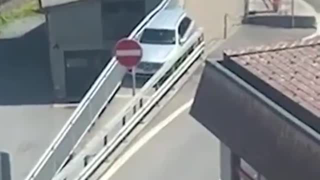Funny people, crazy driver going where they should not and getting in trouble