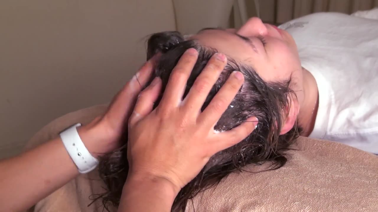 [ASMR] relaxing shampoo head massage