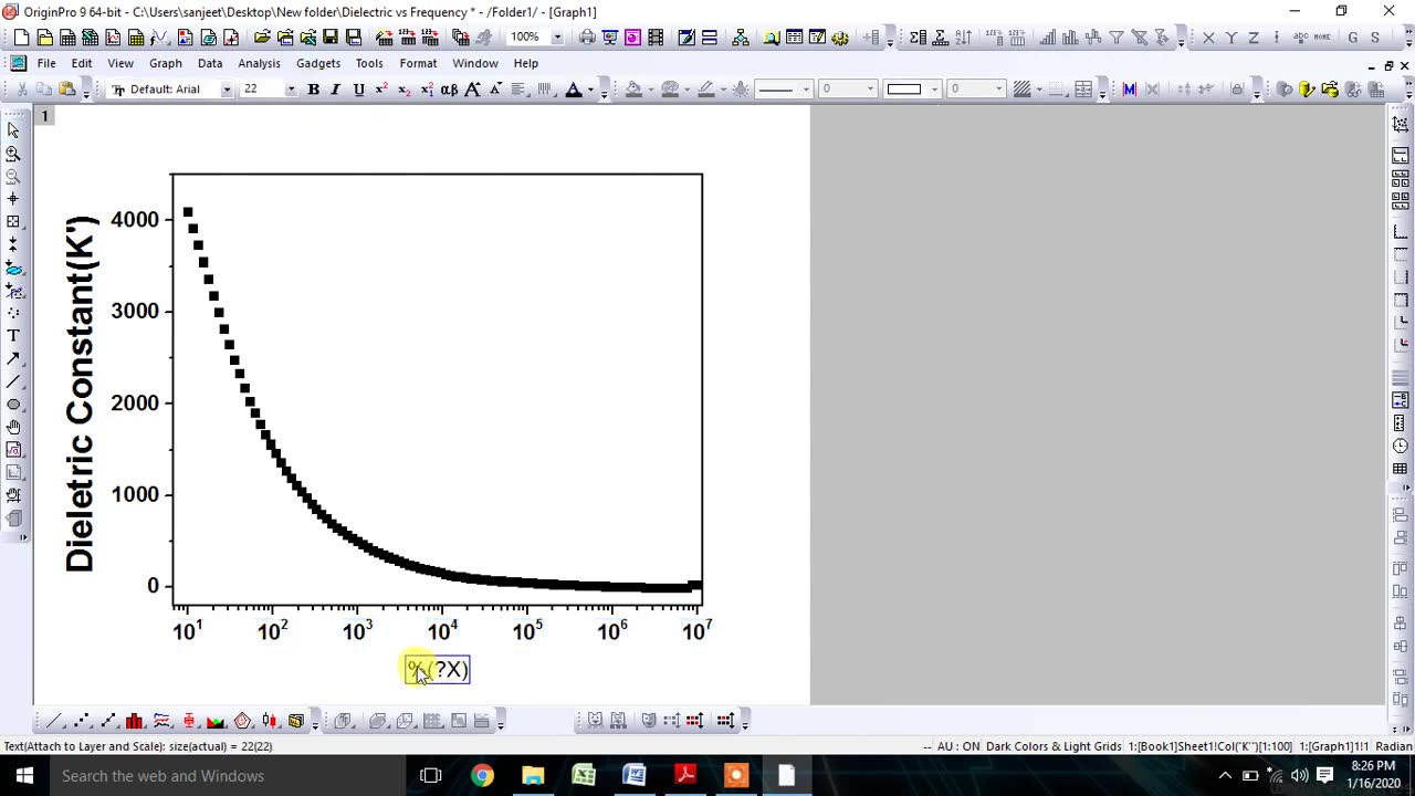 How to fit Non-linear Modified Debye Equation in the Dielectric constant data via origin Software