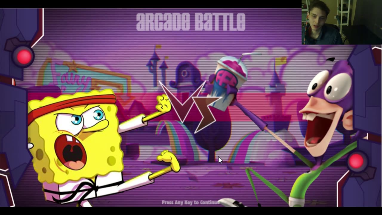 Nickelodeon Super Brawl Showdown! Battle #1 With Live Commentary - SpongeBob SquarePants VS Fanboy