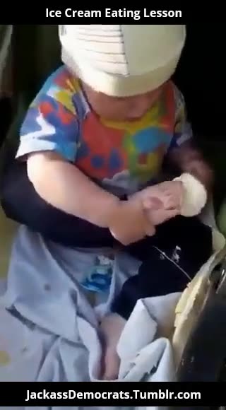 Baby Shows How To Eat Ice Cream