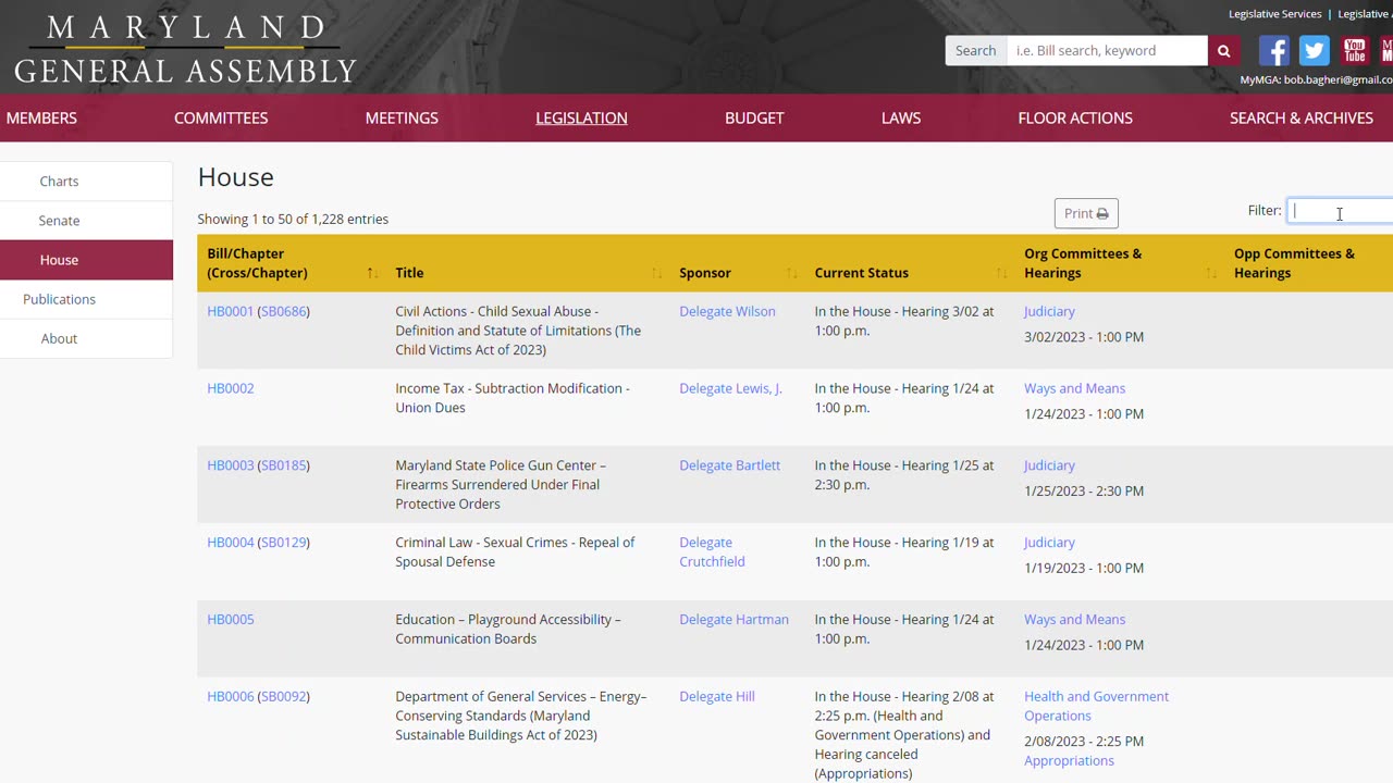 How to Track a Bill in the Maryland Legislature