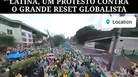 Protesto contra o Grande Reset Globalista