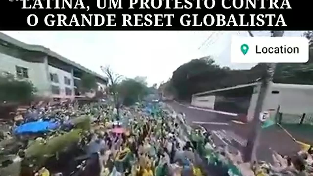 Protesto contra o Grande Reset Globalista