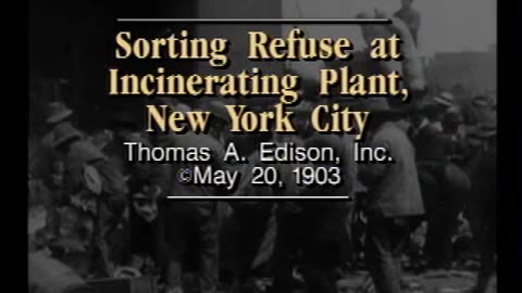 Sorting refuse at incinerating plant, New York City