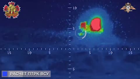 A hit by an anti-tank guided missile missile on an AFU missile crew.