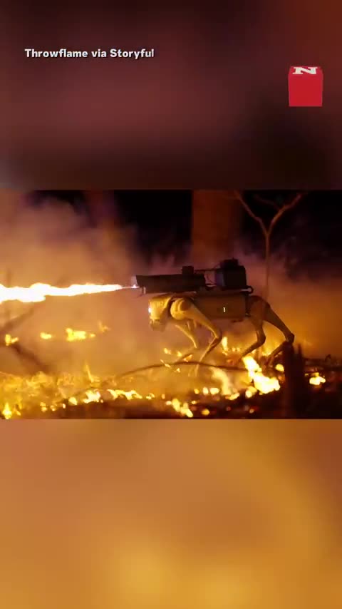 Flame-Throwing Robot Dog