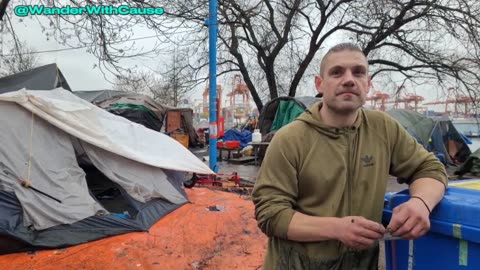 ⛺️🇨🇦 VANCOUVER HOMELESS TENT CITY AT CRAB PARK IN DOWNTOWN VANCOUVER FEB 6 2023