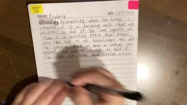 Page 48 of BOOK TWO - SUBJECTS OF LIFE being written