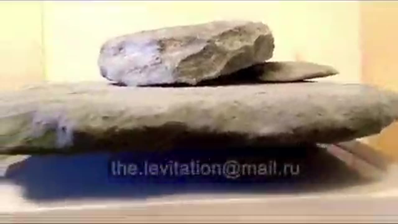 Levitating stones using the sound frequencies